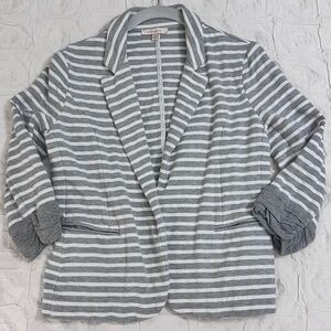 Skies are Blue open front blazer grey and white stripes size S